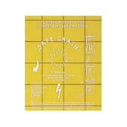 Lastra safe crash per idrante UNI 70 da esterno mm. 422x570 materiale plastico, colore giallo.