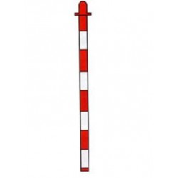 Colonnina in plastica cm. 130 bianca/rossa senza base con cappellotto per  attacco catena mod. 451300000 - Wegher