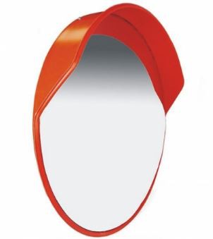 Specchio stradale parabolico infrangibile con cupolino in plastica diametro 80  cm. compreso di staffa per palo mod. SPECCHIO80. - Wegher