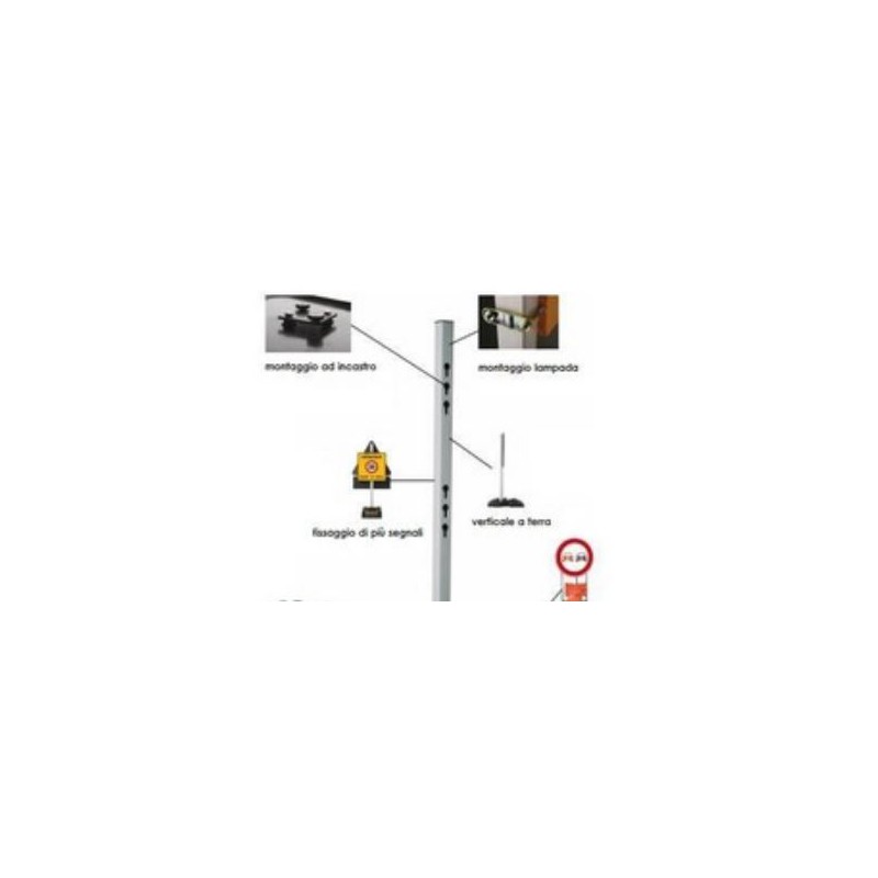 Palo Liscio Per Specchio E Segnaletica - Diametro 4.8cm Con Scanalatura - Foto 5
